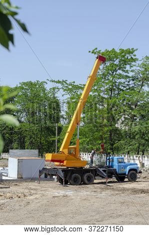 Nikolaev, Ukraine - June 18, 2020: Construction Of A Quick-mount Modular Infectious Diseases Hospita