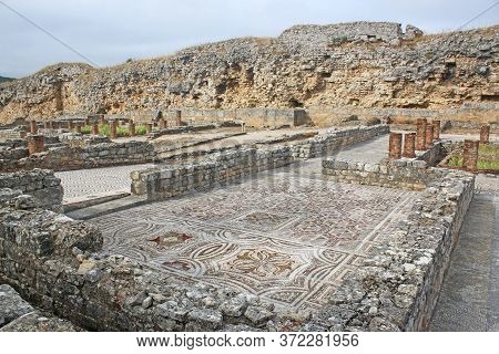 Roman Mosaic Floor In Conimbriga In Portugal