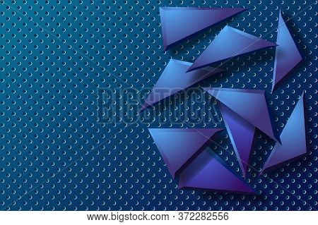 Blue Steel Background With Geometric Shapes. Vector Eps10