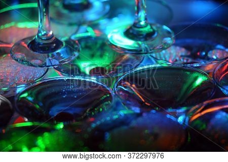 Glasses Of Champagne And Lights