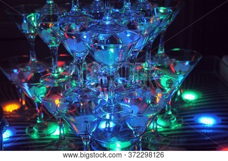 Glasses Of Champagne And Lights