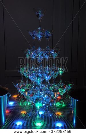 Glasses Of Champagne And Lights