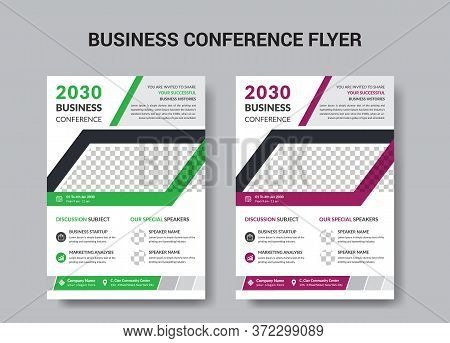 Business Conference Corporate Flyer Brochure Template Design, Abstract Business Flyer, Vector Templa