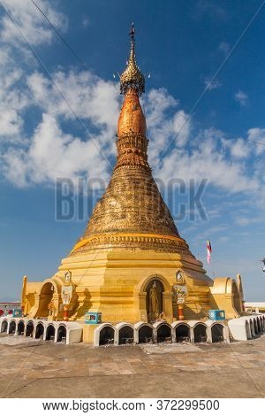 Stupa At Mt Zwegabin Near Hpa An, Myanmar