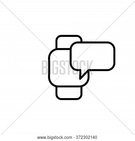 Message On Smart Watch Screen On White Background.