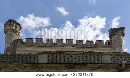 Destroyed Odzienas Castle In Latvia, Europe On A Beautiful Sunny Spring Day, Concept Of Travel In Ha