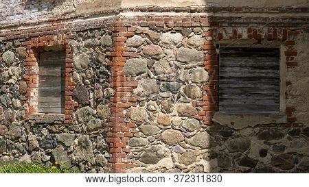 Destroyed Odzienas Castle In Latvia, Europe On A Beautiful Sunny Spring Day, Concept Of Travel In Ha