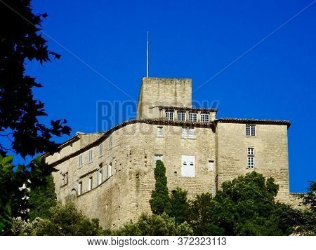 Medieval castle in stone in provence town
