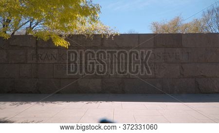 Franklin Delano Roosevelt Memorial In Washington Dc - Washington, United States - April 8, 2017