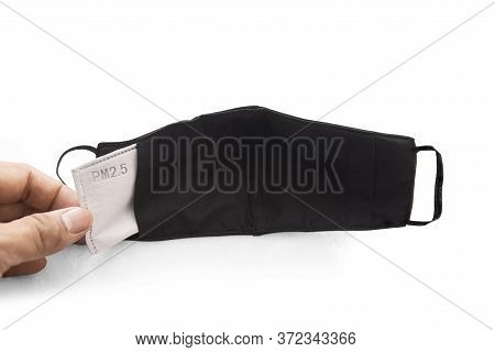Pm 2.5 Anti-dust Face Mask And Covid Disease Prevention - 19 -   Close-up Photo, Select Focus .on A 