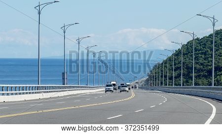 Taitung, Taiwan - Jun, 17 2020 : Taitung Jinlun Bridge, A Beautiful Bridge Along The East Coast Of T