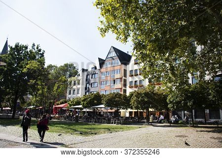 German People And Foreign Travelers Travel Visit And Rest Relax In Rhine Garden Or Rheingarten Near 