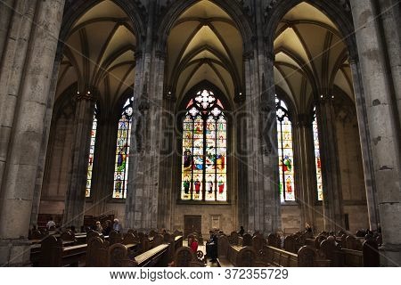 Interior Design And Decorate Furniture Stained Glass Of Cologne Cathedral Or Hohe Domkirche St Petru