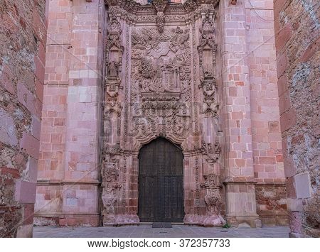Close Up Of The Former Temple Of San Agustin, In Zacatecas, Zacatecas State, Mexico