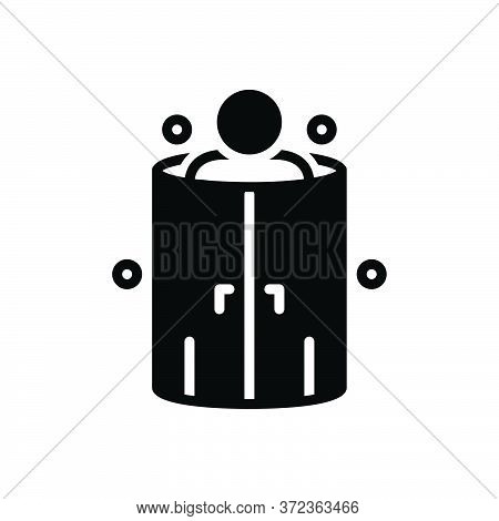 Black Solid Icon For Cryotherapy Chamber Medical Steam Temperature Freezing