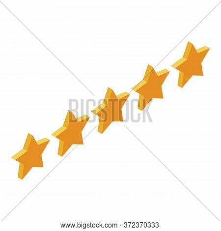 Five Star Realtor Rating Icon. Isometric Of Five Star Realtor Rating Vector Icon For Web Design Isol
