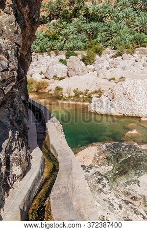 Falaj Irrigation Canal In Wadi Tiwi, Oman