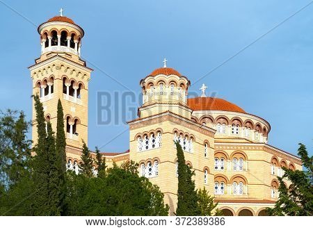 Greece, Thessaloniki Gulf,  Island Of  Aegina, The Cathedral Of Saint Nectarios
