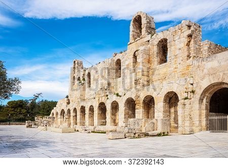 Greece, Athens, The Odeion Of Herodes Atticus
