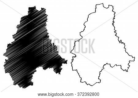 Diekirch District (grand Duchy Of Luxembourg) Map Vector Illustration, Scribble Sketch Diekirch Map