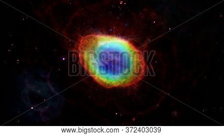 Ring Nebula, Messier 57 Or Ngc 6720. Elements Of This Image Furnished By Nasa.