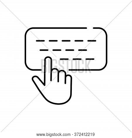 Writing On Keyboard Line Icon On The Background.