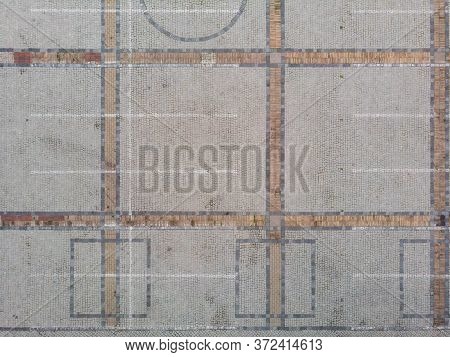 Top Down Look To Parking Places And Concrete Brick