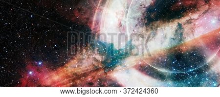Supermassive Black Hole In The Universe. Elements Of This Image Furnished By Nasa