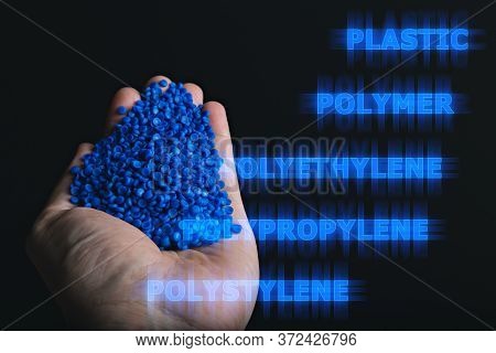 Blue Plastic Grain, Plastic Polymer Granules,hand Hold Polymer Pellets, Raw Materials For Making Wat