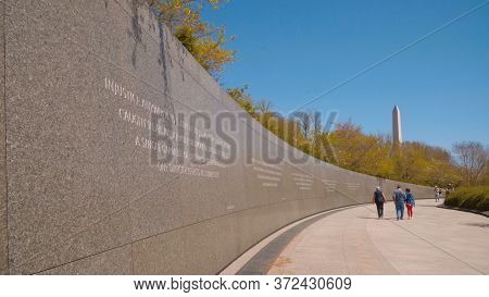 Martin Luther King Memorial In Washington Dc - Washington, United States - April 8, 2017