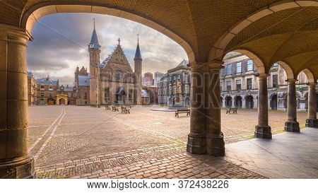 The Hague, Netherlands at the Ridderzaal during morningtime.