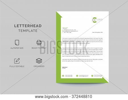 Abstract Corporate Business Style Letterhead Design Vector Template For Your Project. Simple And Cle