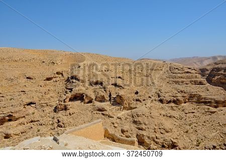 Savva Monastery Consecrated Over Kidron Valley In The Judean Desert. Israel, Palestine