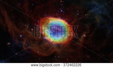Ring Nebula, Messier 57 Or Ngc 6720. Elements Of This Image Furnished By Nasa.