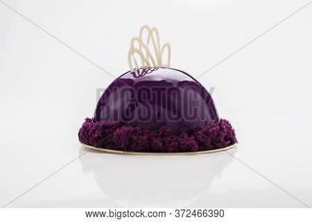 Tasty Puding Isolated On White Background.  Copy Space.