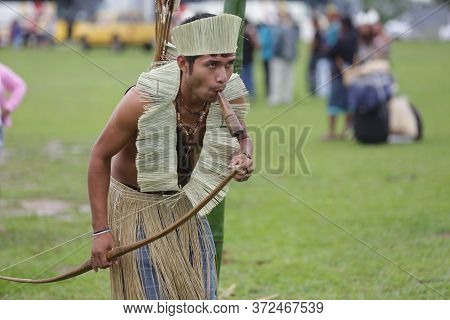Salvador, Bahia / Brazil - May 29, 2017: Indians From Various Bahia Tribes And Ethnic Groups Camp In