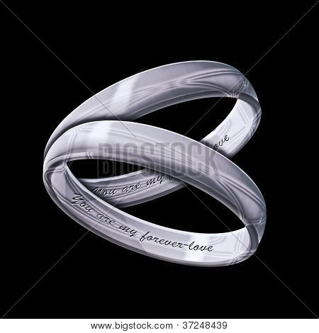A Matching Pair Of Inscribed Silver Rings