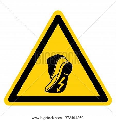 Warning Use Anti Static Footwear Symbol Sign ,vector Illustration, Isolate On White Background Label