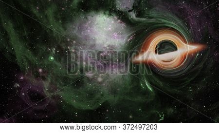 Supermassive Black Hole In The Universe. Elements Of This Image Furnished By Nasa