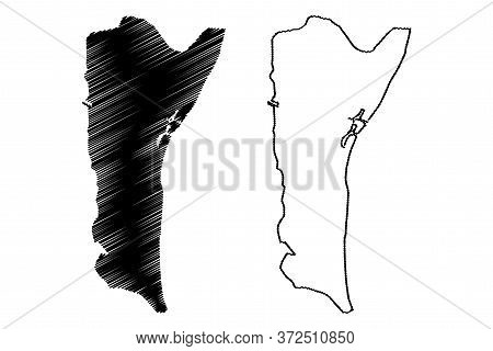 Narayanganj City (peoples Republic Of Bangladesh, Dhaka Division) Map Vector Illustration, Scribble 