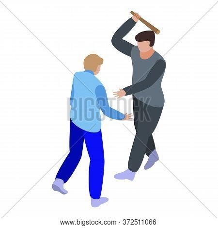 Violence Street Baton Icon. Isometric Of Violence Street Baton Vector Icon For Web Design Isolated O