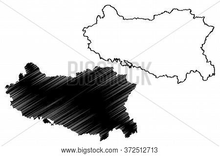 Handan City (people's Republic Of China, Hebei Province) Map Vector Illustration, Scribble Sketch Ci