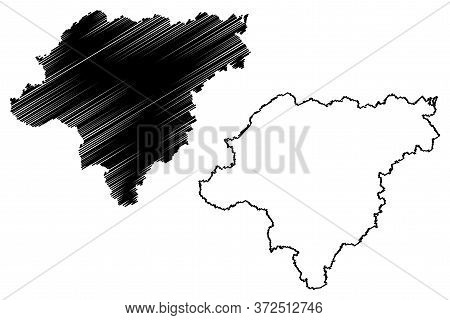 Harbin City (people's Republic Of China, Heilongjiang Province) Map Vector Illustration, Scribble Sk