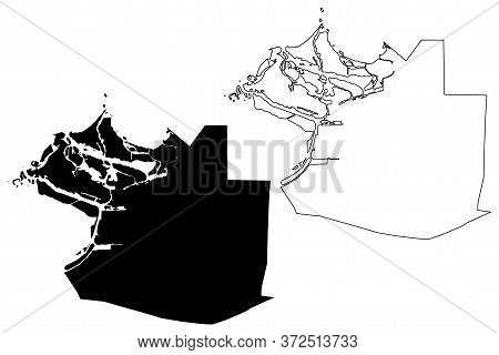 Abu Dhabi City (united Arab Emirates, Uae, Emirate Of Abu Dhabi) Map Vector Illustration, Scribble S