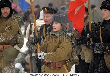Leningrad Region, Russia - January 22, 2012: The German Gunners During The Second World War To Occup