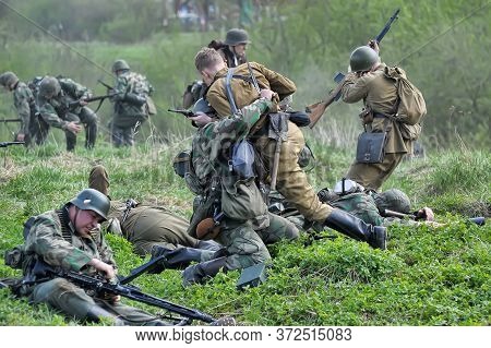 Russia, St. Petersburg, 13,05,2012 Reconstruction Of The Battles Of The Second World War