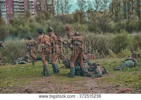 Russia, St. Petersburg, 13,05,2012 Reconstruction Of The Battles Of The Second World War