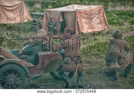 Russia, St. Petersburg, 13,05,2012 Reconstruction Of The Battles Of The Second World War
