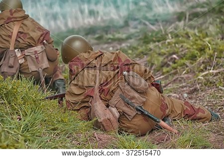 Russia, St. Petersburg, 13,05,2012 Reconstruction Of The Battles Of The Second World War