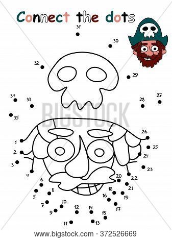 Connect The Dots And Coloring Page. Funny Educational Game For Kids. Learn Numbers And Counting Game